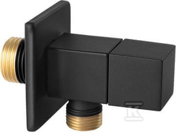 slomart KOTNI ventil QUADRO za priključitev G1-2 x 1-2, črn