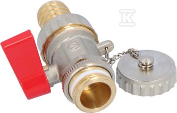 slomart Kroglični ventil za odvod z nastavkom za cev in ponikljano kapico OMNI 3/4"