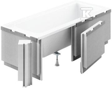 slomart Obloga za kad Standard Plus 170+90x58 cm z izrezom za noge/LED za pravokotne kadi