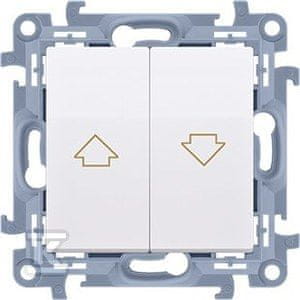 slomart Stikalni modul za rolete 10 A, 250 V~, vijačni priključki, bel Simon10