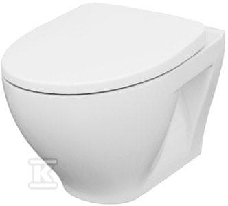 slomart A29 Set: Stenska brezroba WC školjka Moduo CleanOn, Moduo Slim WC deska duroplast, mehko zapiranje z enostavnim snemanjem