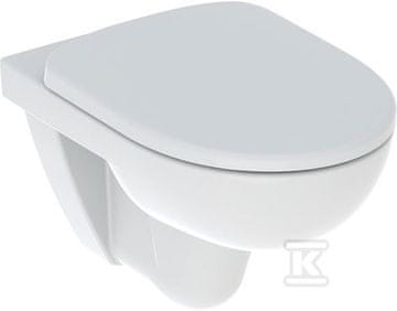 slomart Stenski WC komplet Selnova lijak, Š36 cm, V39 cm, G53 cm, Rimfree, s WC školjko, zgornja montaža, mehko zapiranje, z odstranljivimi tečaji