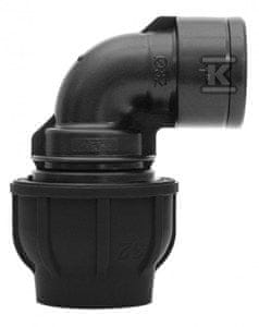slomart PP kompresijski koleno 90° 63x2" notranji navoj PN16, za PE cevi, črne barve