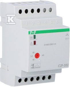 slomart Senzor izpada faze z nadzorom kontaktorja CZF-332 kontakti: 1P ločeno, I=10A, 3 moduli