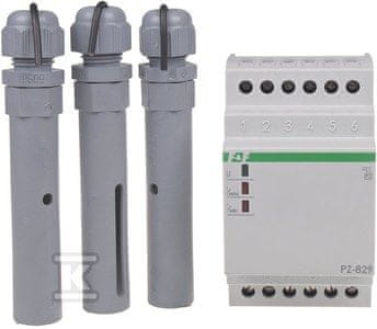 slomart Rele za nadzor nivoja tekočine PZ-829 dvostopenjski, z vključenimi sondami PZ2 (3 kos), 2x1P kontakti, I=2x16A, 3 moduli