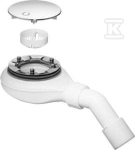 slomart Sifonski sifon za prho TEMPOPLEX nizki 90mm krom