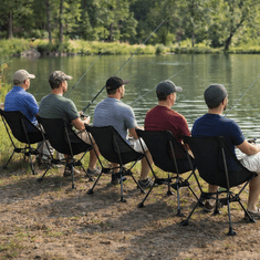 HOME & MARKER® Prenosni zložljiv stol 55×62×30 cm, ergonomski, črn z Oxford blazino | PACKSEAT