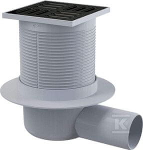 slomart Točkovni odtok, rešetka, nero, 105x105 mm