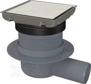 slomart Reverzibilni talni odtok, jeklo, 130x130 mm