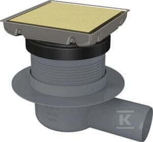 slomart Obračljiv odtok, brušeno zlato, 130x130 mm