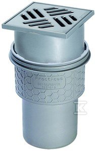 slomart Practicus talni sifon DN100, vertikalni iztok, z rešetko iz nerjavečega jekla 120x120