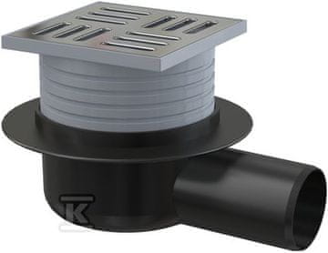 slomart Odtočna rešetka 105x105/50 mm stranski izhod, rešetka iz nerjavečega jekla, mokri sifon