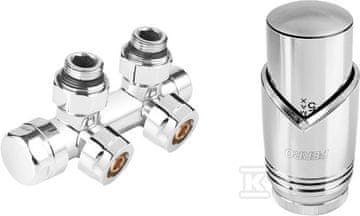 slomart Dekorativni termostatski komplet tip ZTD30CR, kombiniran, kotni, kromiran, brez prednastavitve