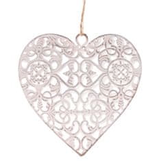 Autronic Božični okraski Metal heart, hanging, white color (UM0904 WT)