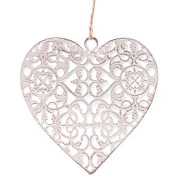 Autronic Božični okraski Metal heart, hanging, white color (UM0904 WT)