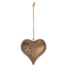 Autronic Božični okraski Solid metal heart, hanging, copper color (UM0868-S COP)