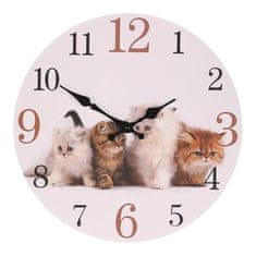 Autronic Stenska ura Wall clock - kittens, MDF, 34 cm (HA1687)