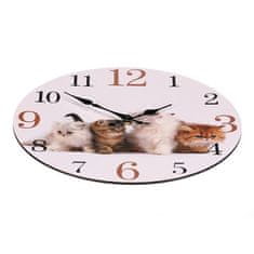 Autronic Stenska ura Wall clock - kittens, MDF, 34 cm (HA1687)