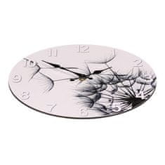 Autronic Stenska ura Wall clock - dandelion, MDF, black and white, 34 cm (HA1683)