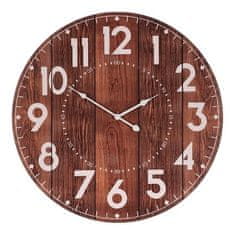 Autronic Stenska ura Wall clock - diameter 58 cm, brown, MDF, wood imitation (HA1663)
