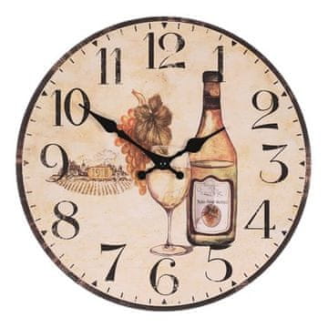 Autronic Stenska ura Wall clock - diameter 34 cm, MDF, white wine (HA1657)