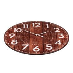 Autronic Stenska ura Wall clock - diameter 58 cm, brown, MDF, wood imitation (HA1663)