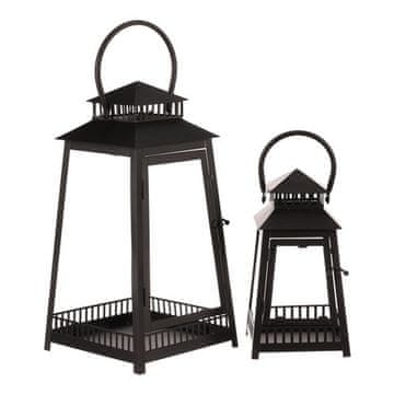 Autronic Svetilka Metal lantern - four-sided, black, price for a set of 2 pieces (LUC307)