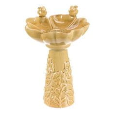 Autronic Napajalnik/krmilnik Bird Feeder - ceramic, flower with birds, standing, light green (KEX6004 GRN2-S)