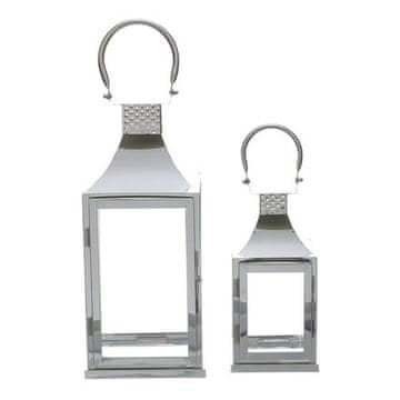 Autronic Svetilka Metal lantern, thin frames - four-sided, silver, price for a set of 2 pieces (LUC313)