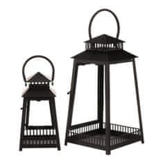 Autronic Svetilka Metal lantern - four-sided, black, price for a set of 2 pieces (LUC307)