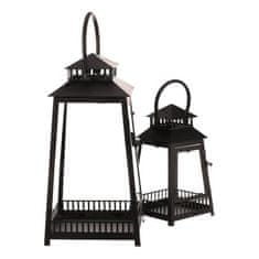 Autronic Svetilka Metal lantern - four-sided, black, price for a set of 2 pieces (LUC307)