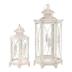 Autronic Svetilka Metal lantern - hexagonal, white, price for a set of 2 sizes (LUC304)