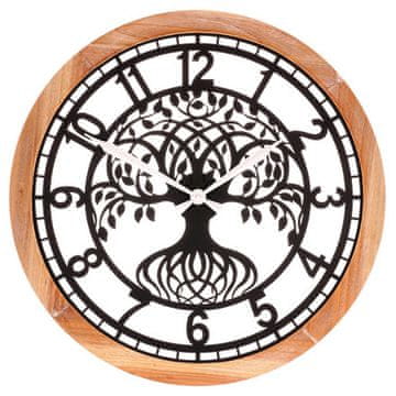 Autronic Stenska ura Wall clock - diameter 60 cm, metal and MDF, tree of life (HA1740)