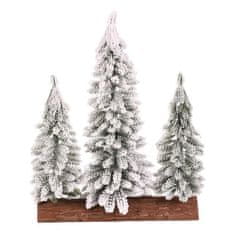 Autronic Božični okraski Spruce on a log - trio, mini, 34 cm, green, snowy (VAN219)