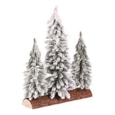 Autronic Božični okraski Spruce on a log - trio, mini, 34 cm, green, snowy (VAN219)
