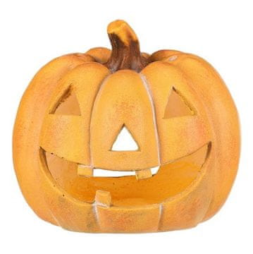 Autronic Buča Round pumpkin with face - magnesium, candlestick, large, yellow (MT646 YEL)