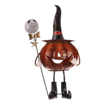 Autronic Buča Spooky pumpkin on legs - metal decoration, orange (KOC518)