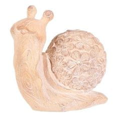 Autronic Vrtni okraski Snail - magnesium, larger, flower pattern, wood imitation (SM506-L)