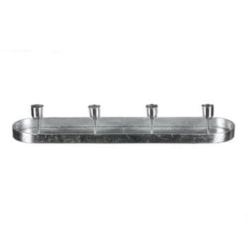 Autronic Svečnik UM1033 SIL Metal candle holder - for 4 conical candles, oval, silver