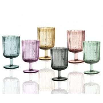 Brandani Set kelih Plisse 250 ml / 6 kos / več barv / steklo