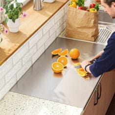 HOME & MARKER® Nerjaveča jeklena deska za rezanje 30×30 cm, nedrseča, primerna za pomivalni stroj | VITACUT