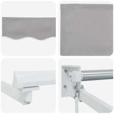 Vidaxl Ročna tenda 3 x 2,5 m Svetlo siva 100% poliester