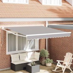 Vidaxl Ročna tenda 3 x 2,5 m Svetlo siva 100% poliester