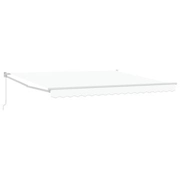 Vidaxl Retraktilna tenda Bela 400 × 300 cm Poliester in aluminij