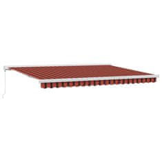 Vidaxl Vlečna tenda Rdeča in črna 450 × 300 cm Platno in aluminij