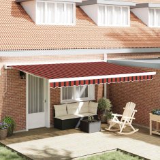 Vidaxl Vlečna tenda Rdeča in črna 450 × 300 cm Platno in aluminij