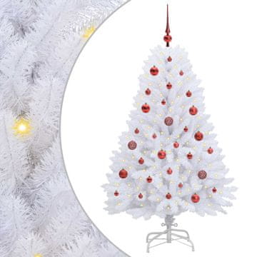 Vidaxl Umetno Zložljivo Božično Drevo Bela 150 cm PVC in jeklo
