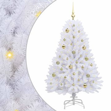 Vidaxl Umetno Zložljivo Božično Drevo Bela 150 cm PVC in jeklo