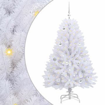Vidaxl Umetno Zložljivo Božično Drevo Bela 150 cm PVC in jeklo