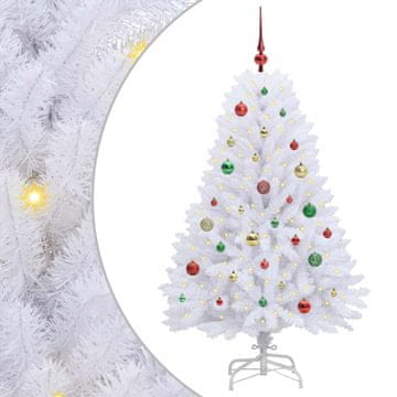 Vidaxl Umetno Zložljivo Božično Drevo Bela 150 cm PVC in jeklo